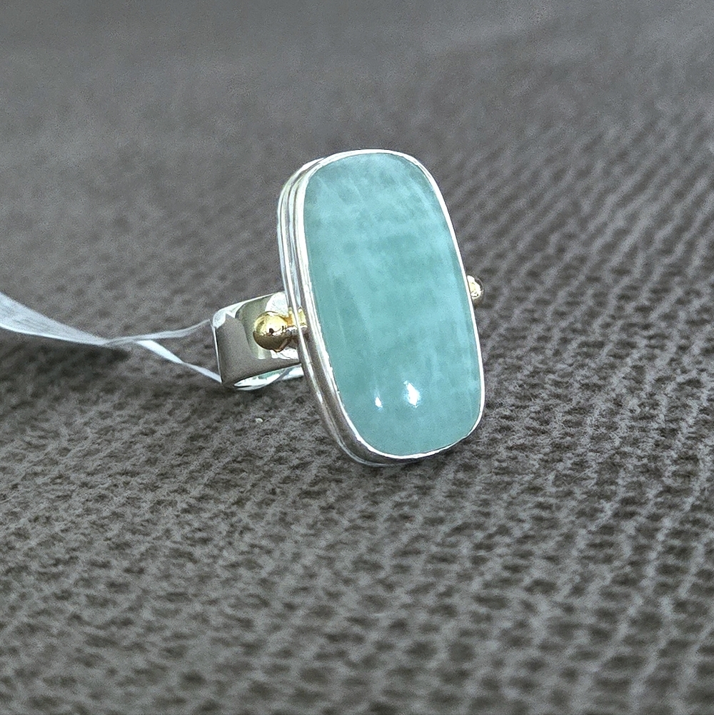 Shivam Rectangular Amazonite Statement Ring💍 - NWT